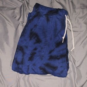 blue & black tie dye sweatpants